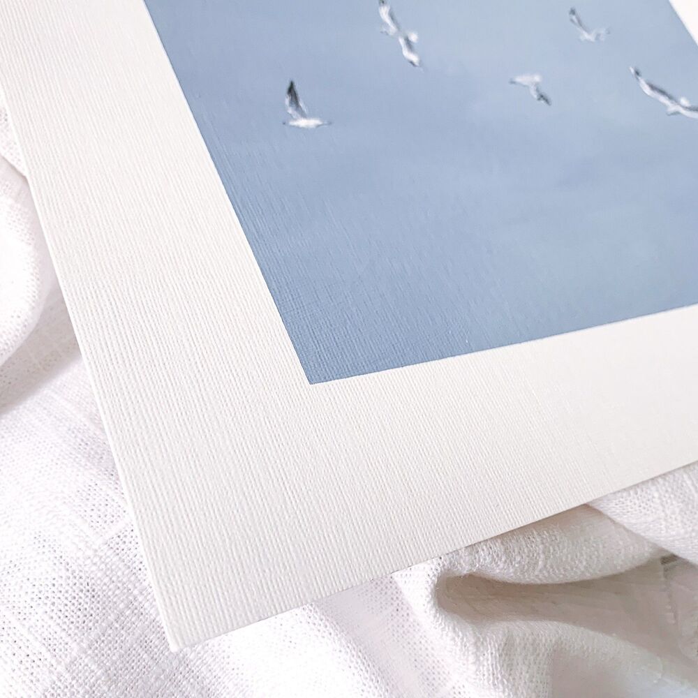 8x10 Original Oil Painting Sea Birds Seagulls Minimalist Coastal Sky Art Signed - Picture 3 of 8